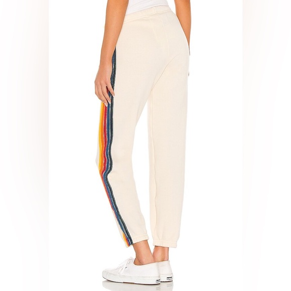 Aviator Nation Cream 5 Stripe Sweatpants - Picture 3 of 6